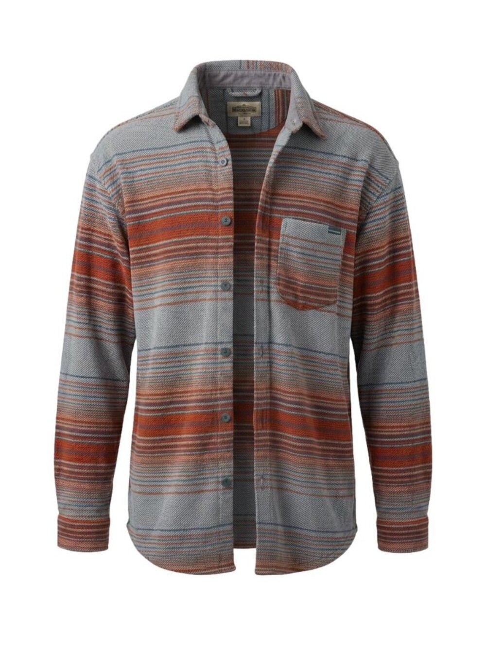 Eddie Bauer Men’s Fleece Blanket Eclectic Grandpa Stripe Shirt Jacket Gunge L